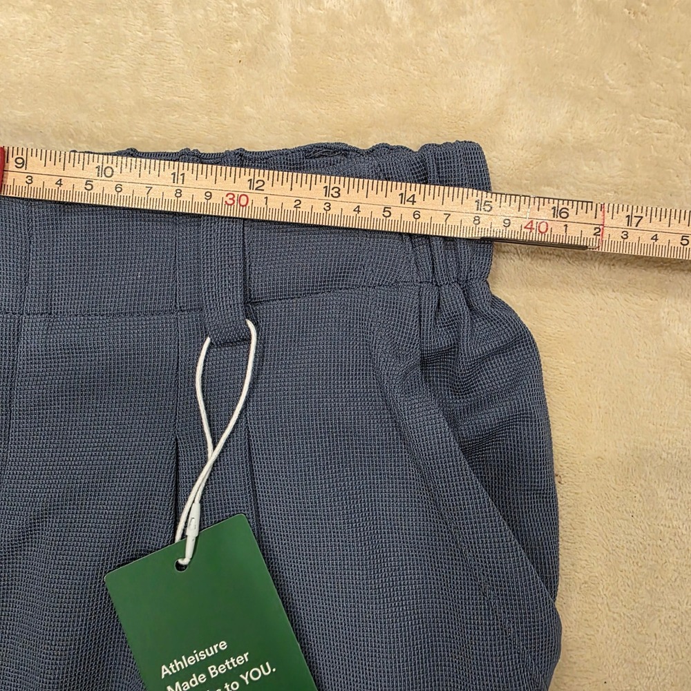 NWT Halara Wide Leg Trousers L Petite Blue Pleated High Waist Pocket Stretch - Picture 4 of 6